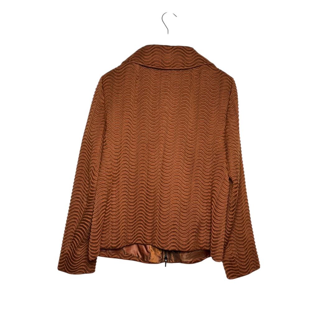 Akris Rust Textured Wool Blend Jacket Size 14 Us - image 4